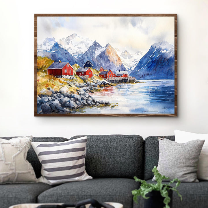 Lofoten watercolor poster Wall Art Lofoten Wall Hanging Home Décor Lofoten Gift Art Lovers Norway Wall Art