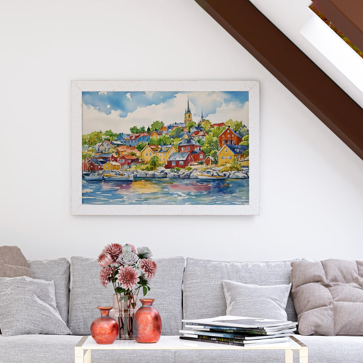 Oslo watercolor poster Wall Art Oslo Wall Hanging Home Décor Oslo Gift Art Lovers Norway Wall Art