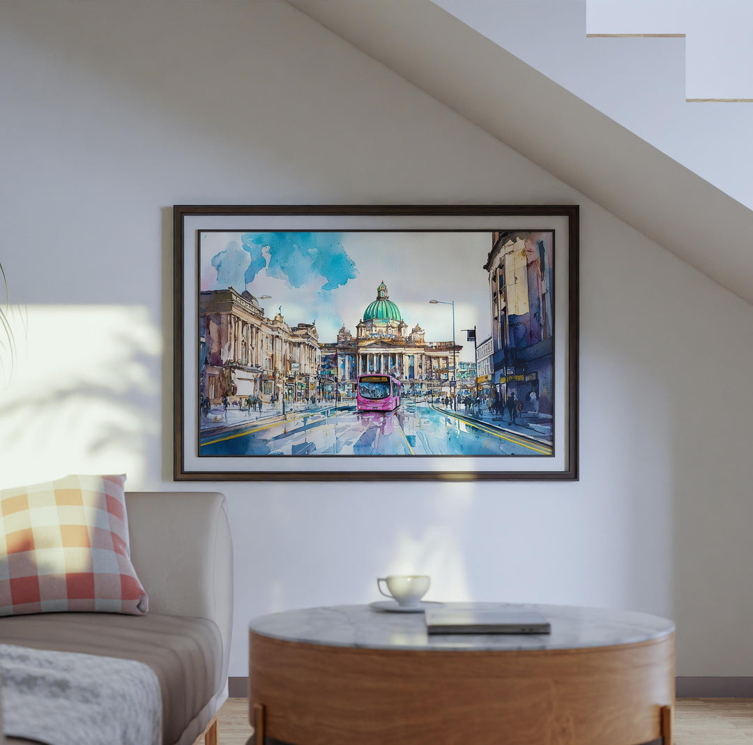 Belfast watercolor poster Wall Art Belfast Wall Hanging Home Décor Belfast Gift Art Lovers Northern Ireland Wall Art