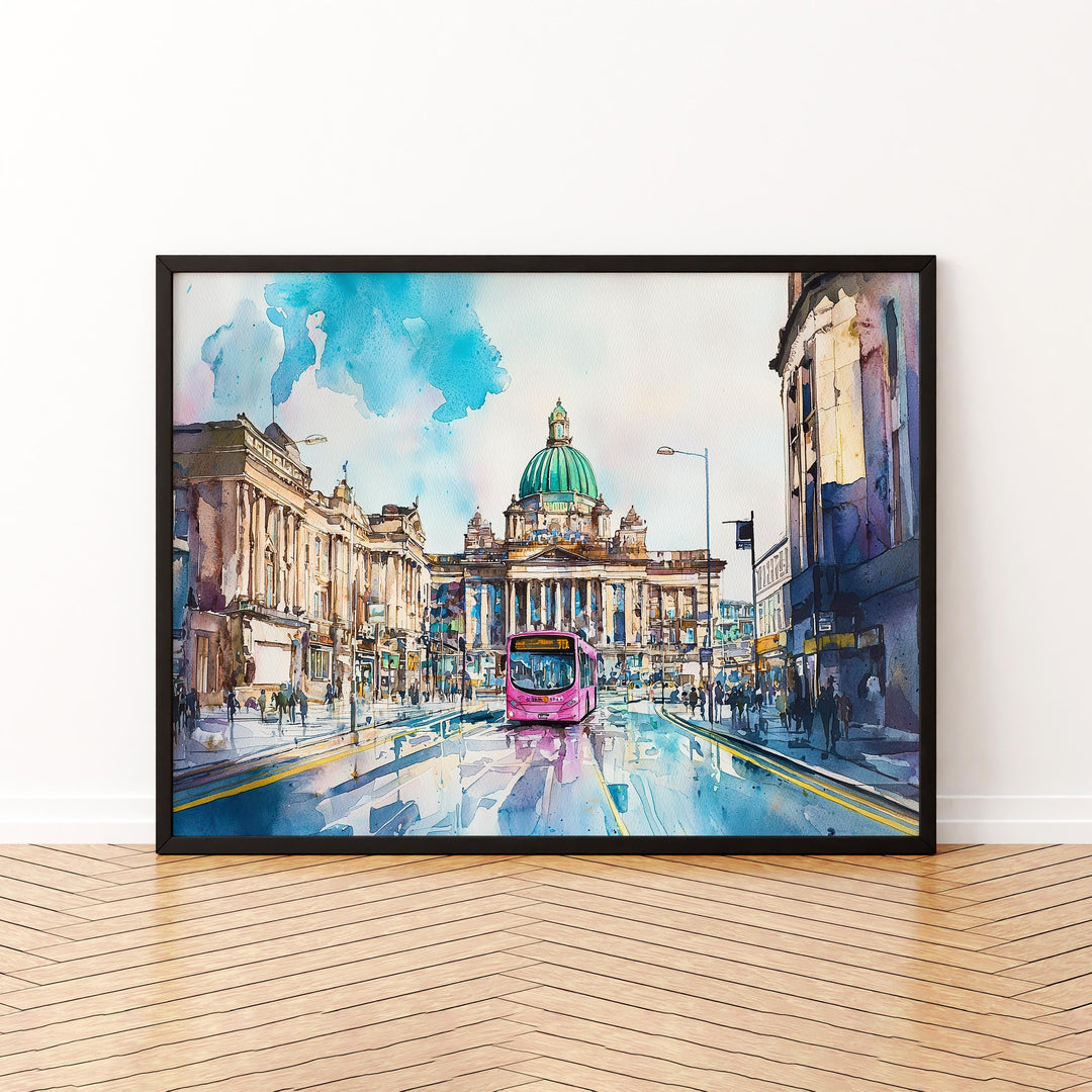 Belfast watercolor poster Wall Art Belfast Wall Hanging Home Décor Belfast Gift Art Lovers Northern Ireland Wall Art