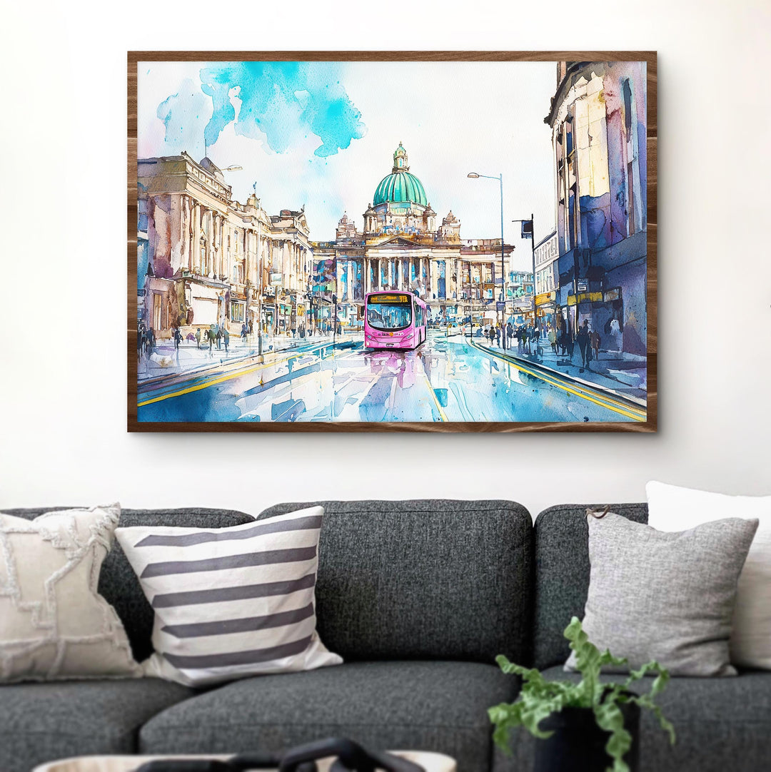 Belfast watercolor poster Wall Art Belfast Wall Hanging Home Décor Belfast Gift Art Lovers Northern Ireland Wall Art