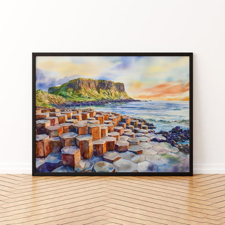 Giants Causeway watercolor poster Wall Art Giants Causeway Wall Hanging Home Décor Giants Causeway Gift Art Lovers Ireland Wall Art
