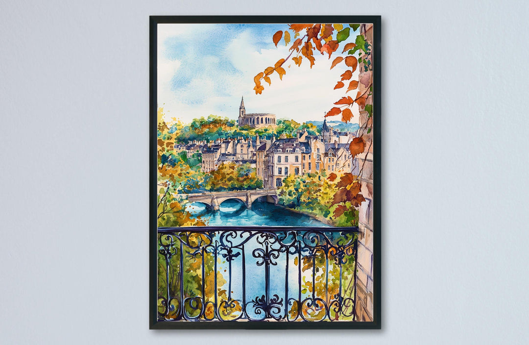 Bath watercolor poster Wall Art Bath Wall Hanging Home Décor Bath Gift Art Lovers England Wall Art