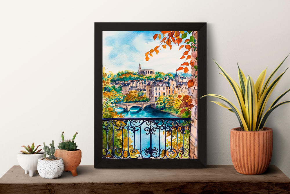 Bath watercolor poster Wall Art Bath Wall Hanging Home Décor Bath Gift Art Lovers England Wall Art