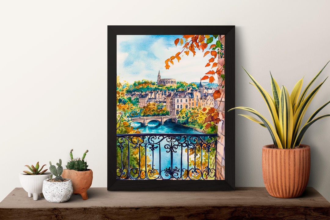 Bath watercolor poster Wall Art Bath Wall Hanging Home Décor Bath Gift Art Lovers England Wall Art