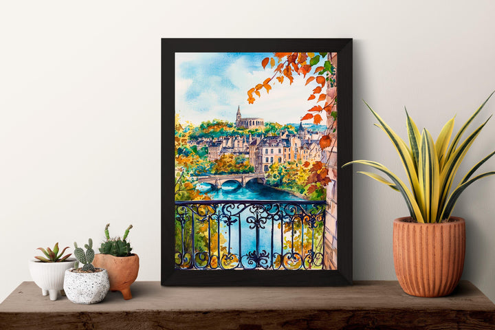 Bath watercolor poster Wall Art Bath Wall Hanging Home Décor Bath Gift Art Lovers England Wall Art