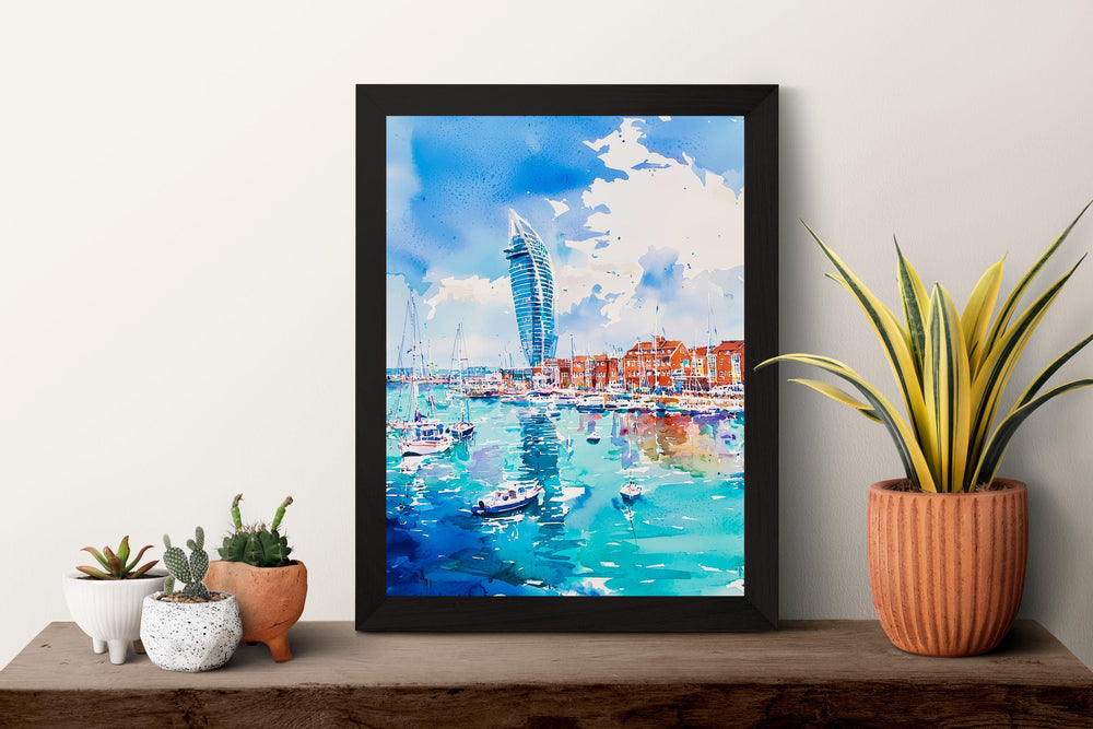 Portsmouth Watercolor Poster Wall Art Portsmouth Wall Hanging Home Décor Portsmouth Gift Art Lovers United Kingdom Wall Art