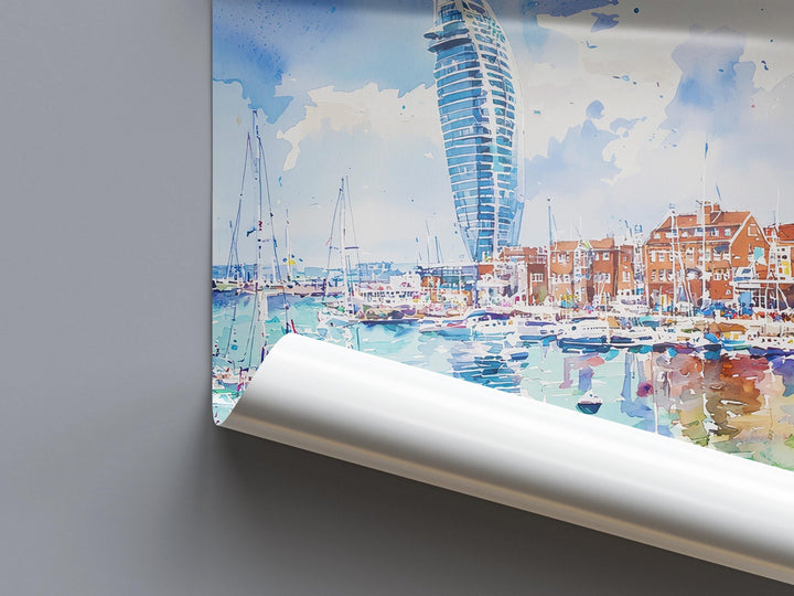 Portsmouth Watercolor Poster Wall Art Portsmouth Wall Hanging Home Décor Portsmouth Gift Art Lovers United Kingdom Wall Art