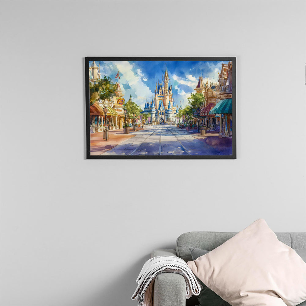 Orlando Watercolor Poster Landscape Wall Art Orlando Wall Hanging Home Décor Orlando Gift Art Lovers United States Wall Art