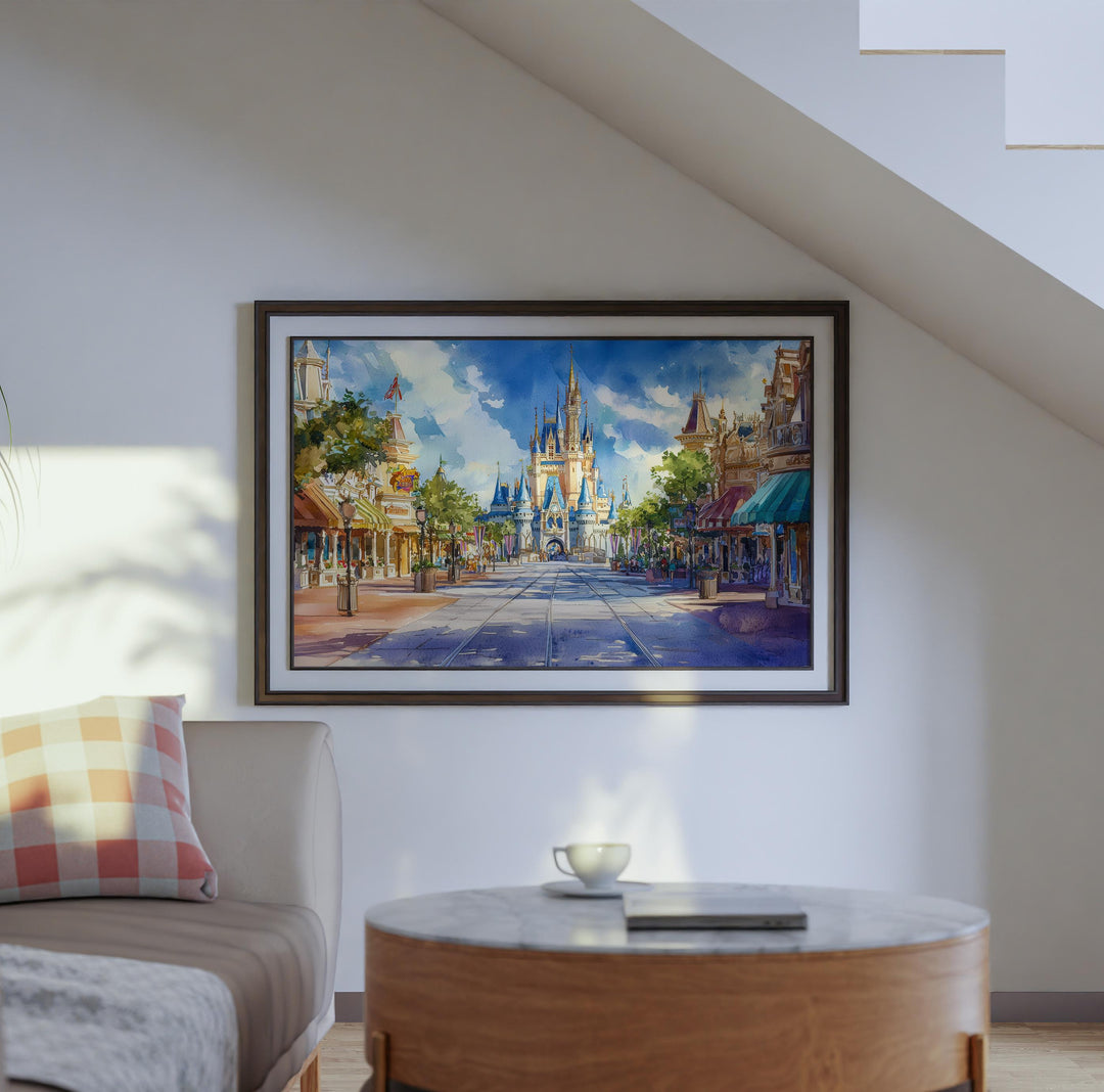 Orlando Watercolor Poster Landscape Wall Art Orlando Wall Hanging Home Décor Orlando Gift Art Lovers United States Wall Art