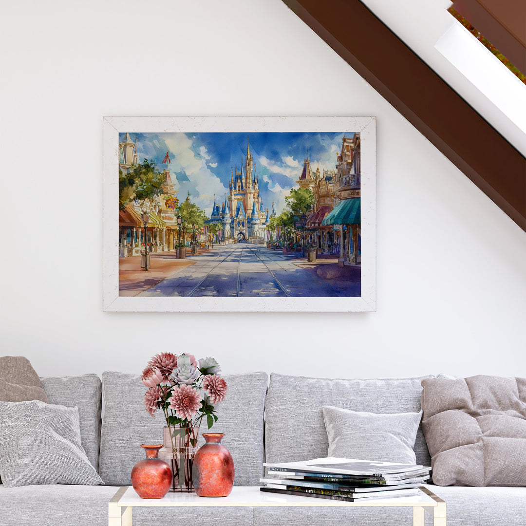 Orlando Watercolor Poster Landscape Wall Art Orlando Wall Hanging Home Décor Orlando Gift Art Lovers United States Wall Art