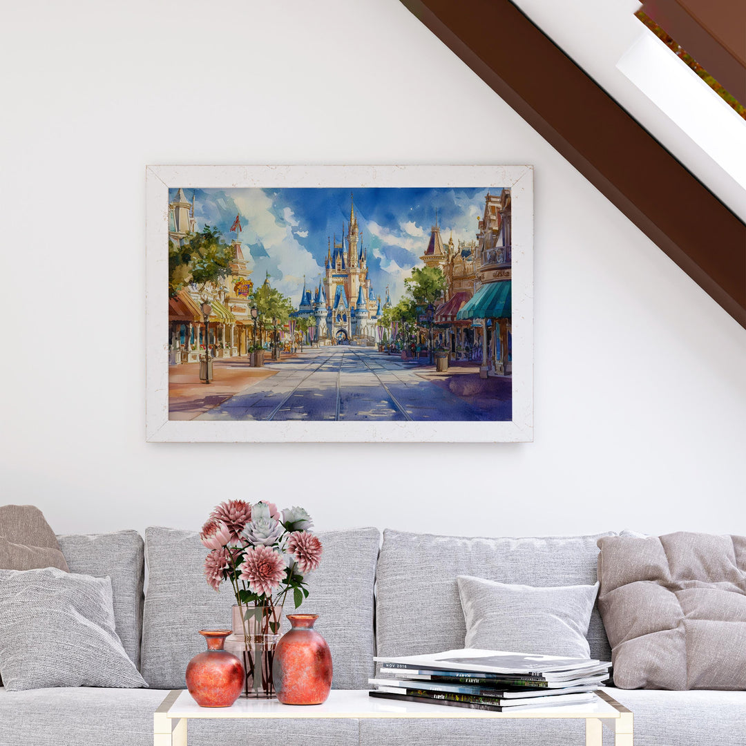 Orlando Watercolor Poster Landscape Wall Art Orlando Wall Hanging Home Décor Orlando Gift Art Lovers United States Wall Art