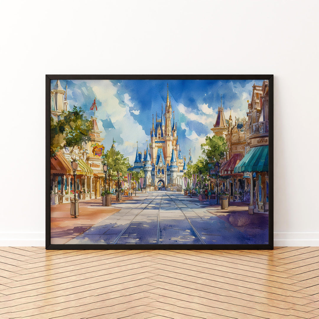 Orlando Watercolor Poster Landscape Wall Art Orlando Wall Hanging Home Décor Orlando Gift Art Lovers United States Wall Art