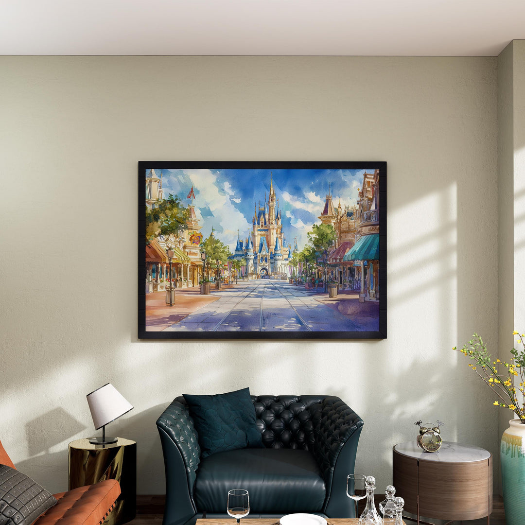 Orlando Watercolor Poster Landscape Wall Art Orlando Wall Hanging Home Décor Orlando Gift Art Lovers United States Wall Art