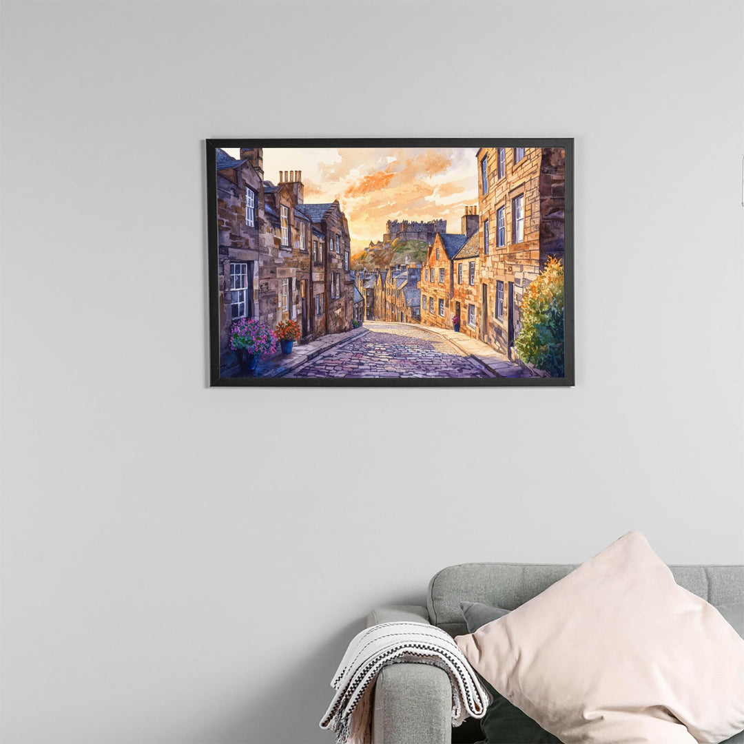 Edinburgh Watercolor Poster Landscape Wall Art Edinburgh Wall Hanging Home Décor Edinburgh Gift Art Lovers Scotland Wall Art