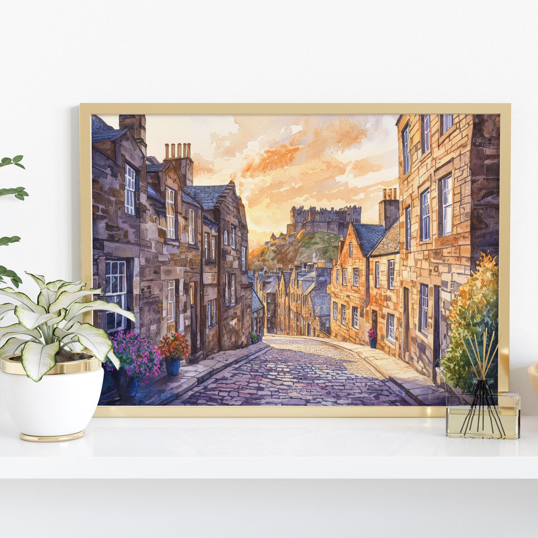 Edinburgh Watercolor Poster Landscape Wall Art Edinburgh Wall Hanging Home Décor Edinburgh Gift Art Lovers Scotland Wall Art