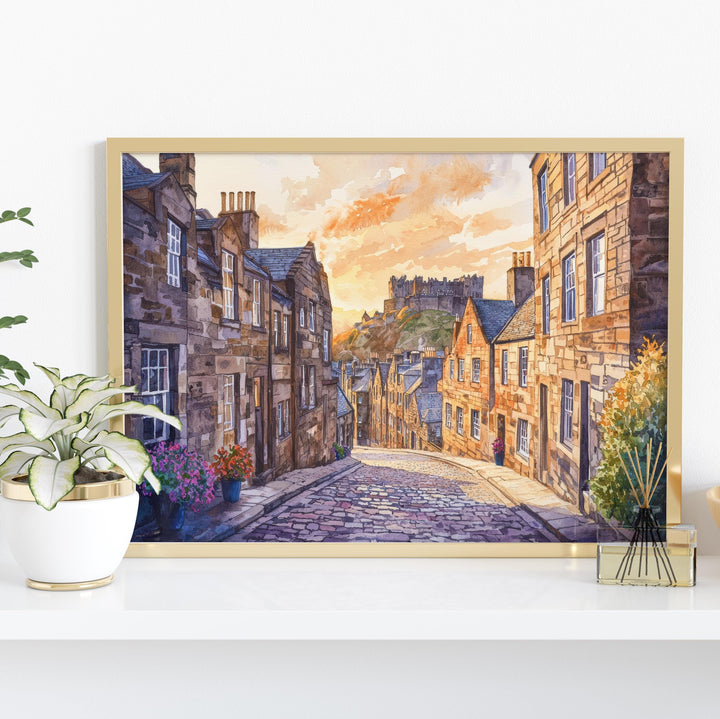 Edinburgh Watercolor Poster Landscape Wall Art Edinburgh Wall Hanging Home Décor Edinburgh Gift Art Lovers Scotland Wall Art