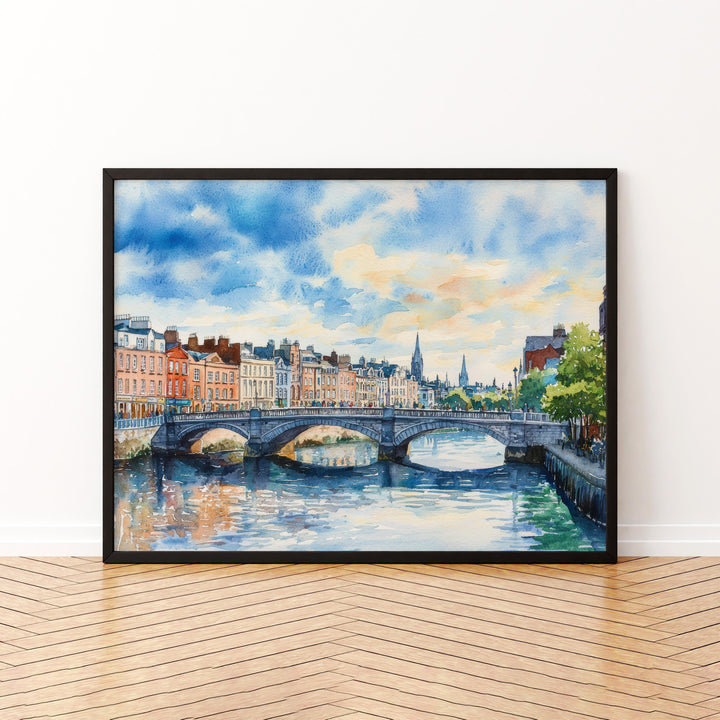 Dublin Watercolor Poster Landscape Wall Art Dublin Wall Hanging Home Décor Dublin Gift Art Lovers Ireland Wall Art