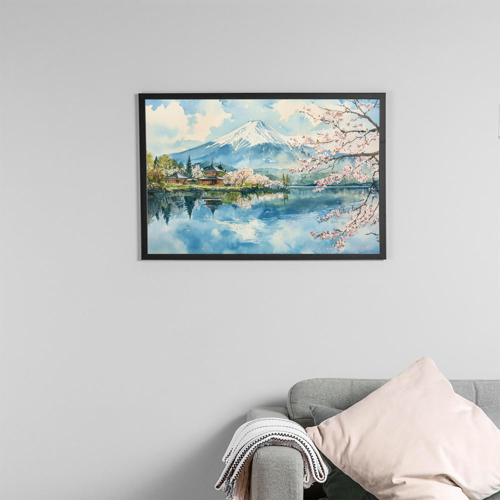 Mount Fuji Watercolor Poster Landscape Wall Art Mount Fuji Wall Hanging Home Décor Mount Fuji Gift Art Lovers Japan Wall Art