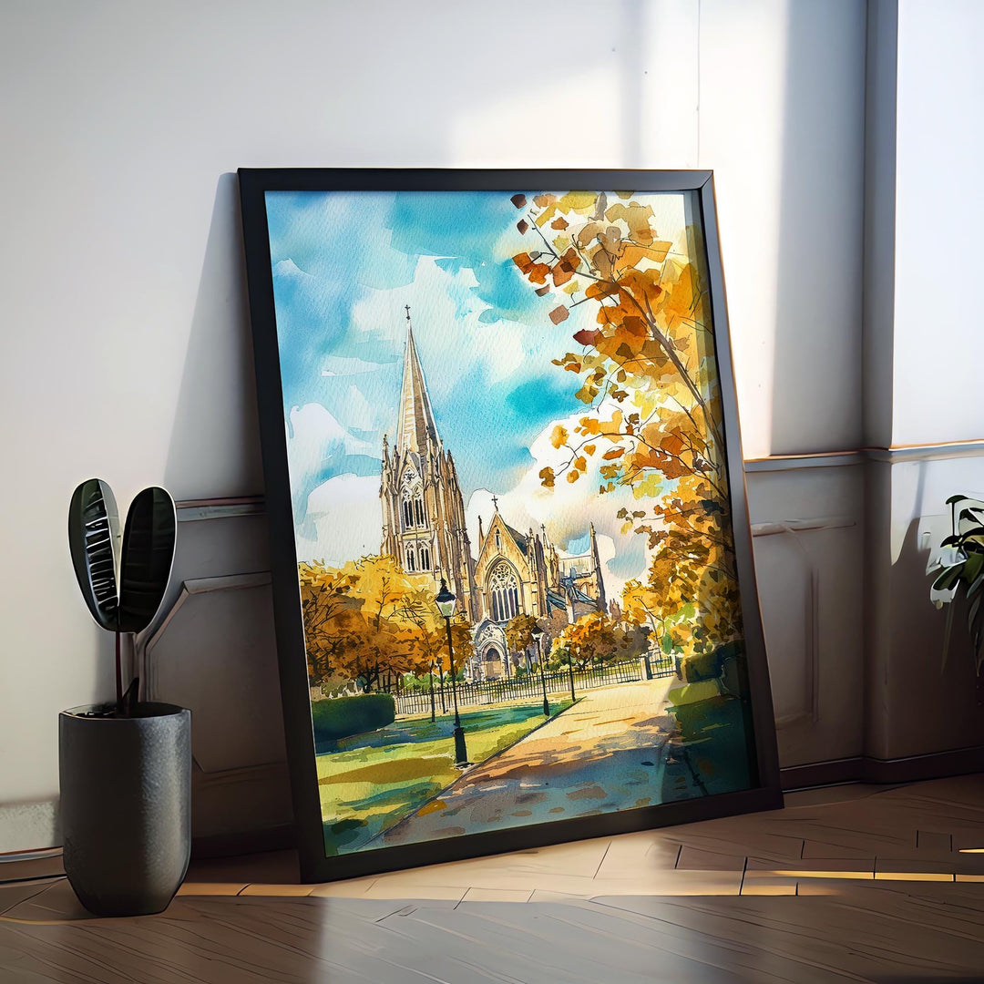 Salisbury Watercolor Poster Wall Art Salisbury Wall Hanging Home Décor Salisbury Gift Art Lovers Wiltshire Art Lover Gift