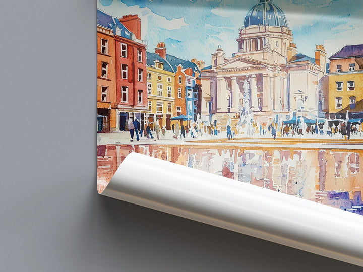 Nottingham watercolor poster Wall Art Nottingham Wall Hanging Home Décor Nottingham Gift Art Lovers England wall art