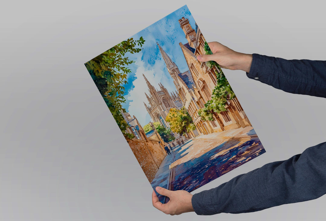 Cambridge watercolor poster Wall Art Cambridge Wall Hanging Home Décor Cambridge Gift Art Lovers England Wall Art