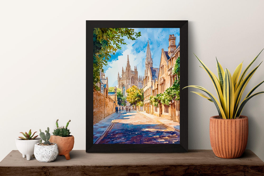 Cambridge watercolor poster Wall Art Cambridge Wall Hanging Home Décor Cambridge Gift Art Lovers England Wall Art