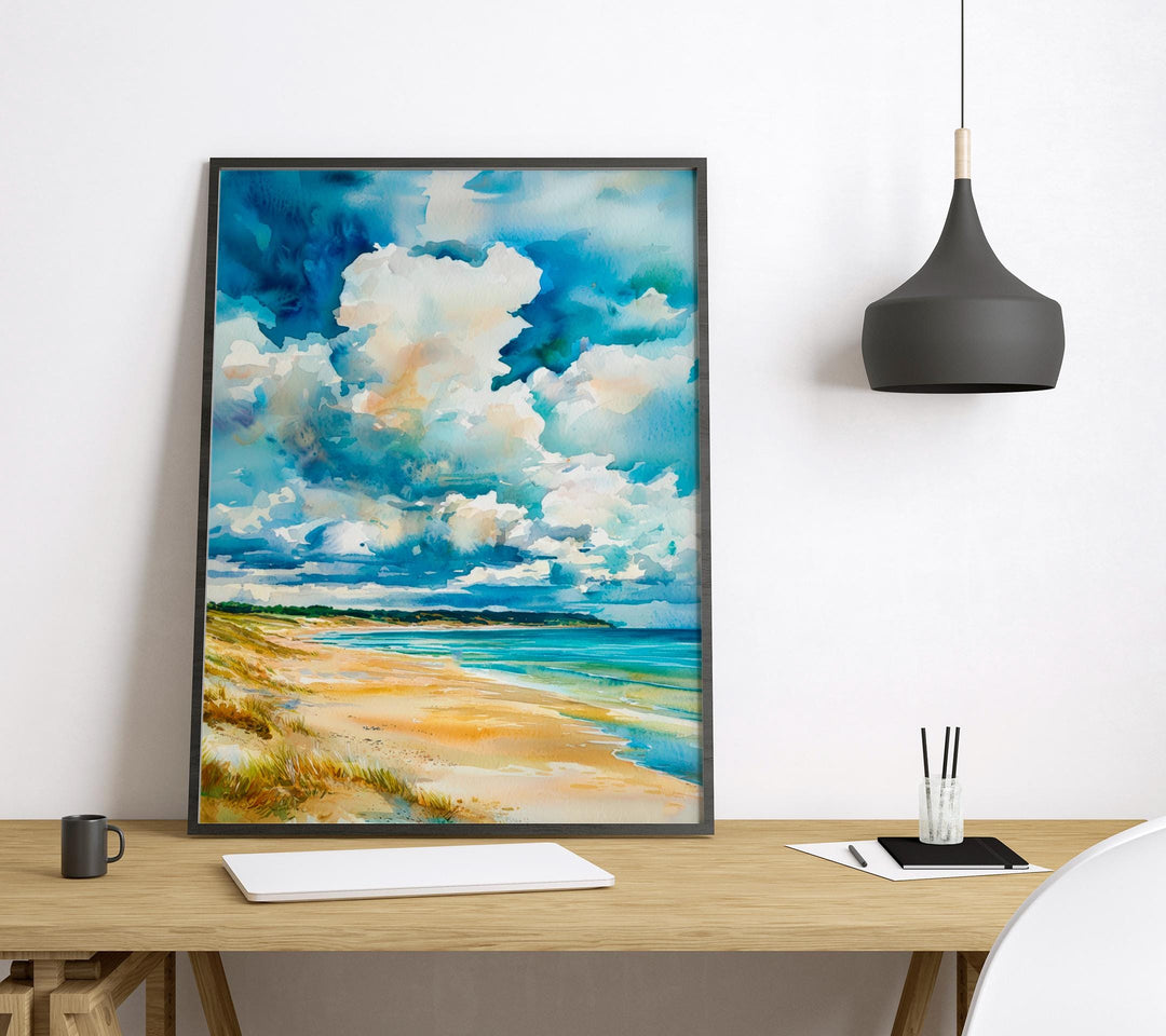 Beadnell watercolor poster Wall Art Beadnell Wall Hanging Home Décor Beadnell Gift Art Lovers England Wall Art