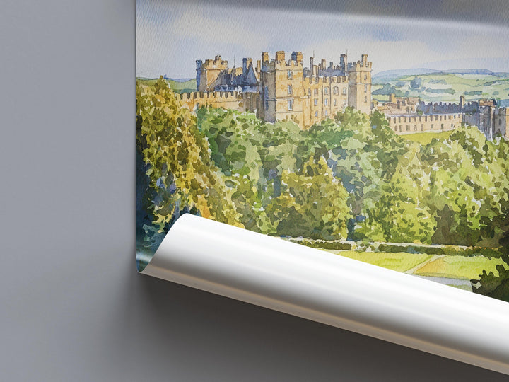 Alnwick watercolor poster Wall Art Alnwick Wall Hanging Home Décor Alnwick Gift Art Lovers England Wall Art
