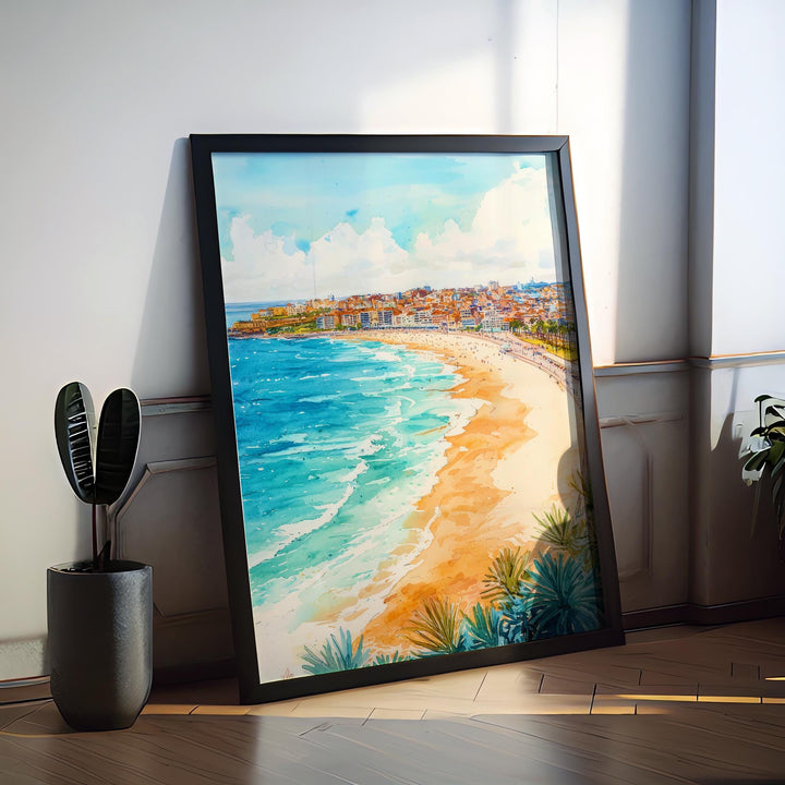 Bondi Beach watercolor poster Wall Art Bondi Beach Wall Hanging Home Décor Bondi Beach Gift Art Lovers Australia Wall Art