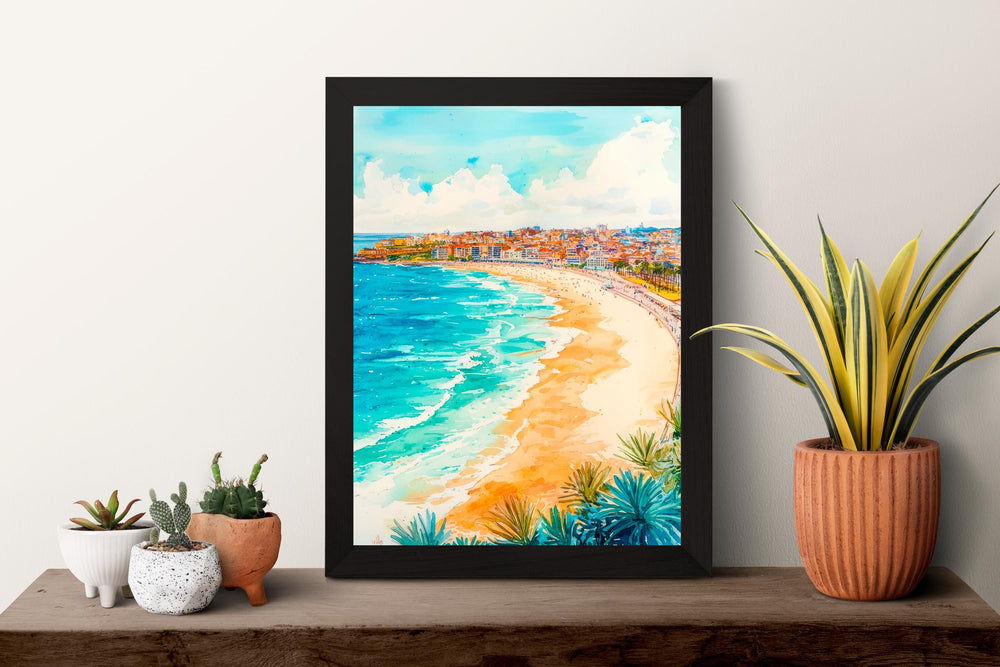 Bondi Beach watercolor poster Wall Art Bondi Beach Wall Hanging Home Décor Bondi Beach Gift Art Lovers Australia Wall Art