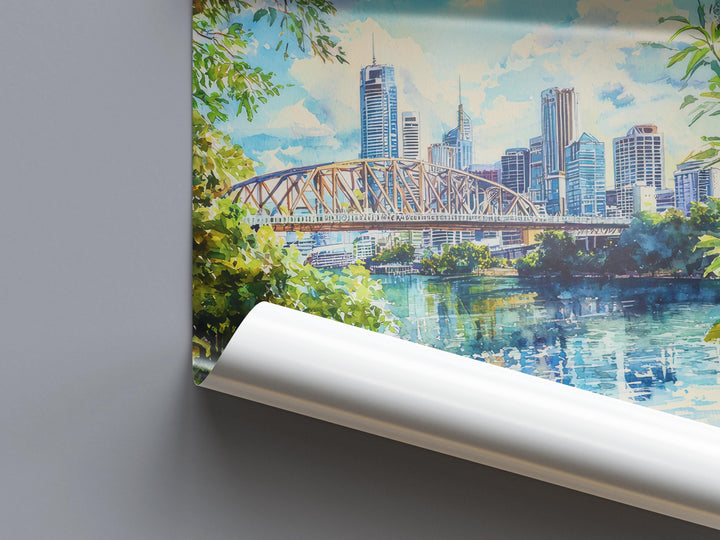 Brisbane watercolor poster Wall Art Brisbane Wall Hanging Home Décor Brisbane Gift Art Lovers Australia Wall Art