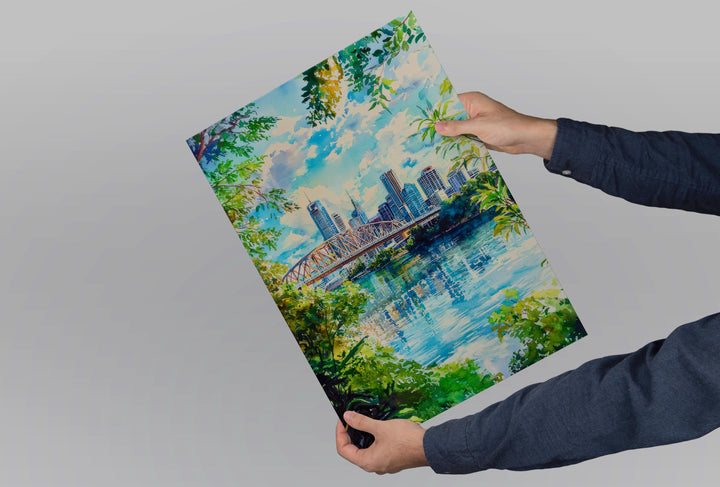 Brisbane watercolor poster Wall Art Brisbane Wall Hanging Home Décor Brisbane Gift Art Lovers Australia Wall Art