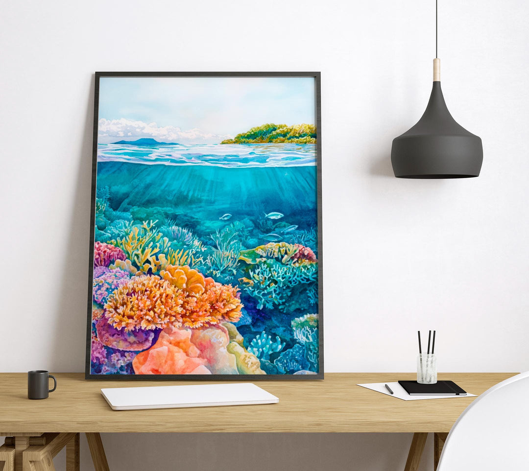 Great Barrier watercolor poster Wall Art Great Barrier Wall Hanging Home Décor Great Barrier Gift Art Lovers Australia Wall Art