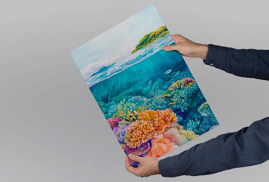 Great Barrier watercolor poster Wall Art Great Barrier Wall Hanging Home Décor Great Barrier Gift Art Lovers Australia Wall Art