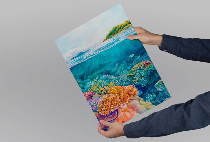 Great Barrier watercolor poster Wall Art Great Barrier Wall Hanging Home Décor Great Barrier Gift Art Lovers Australia Wall Art