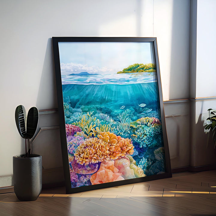Great Barrier watercolor poster Wall Art Great Barrier Wall Hanging Home Décor Great Barrier Gift Art Lovers Australia Wall Art