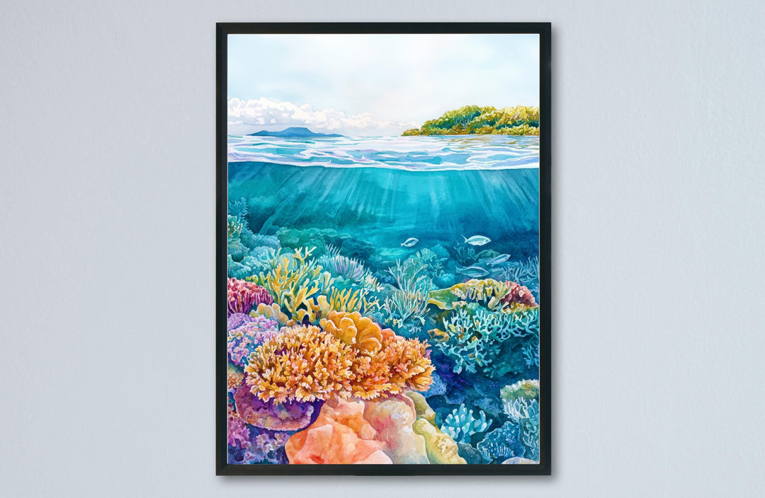 Great Barrier watercolor poster Wall Art Great Barrier Wall Hanging Home Décor Great Barrier Gift Art Lovers Australia Wall Art