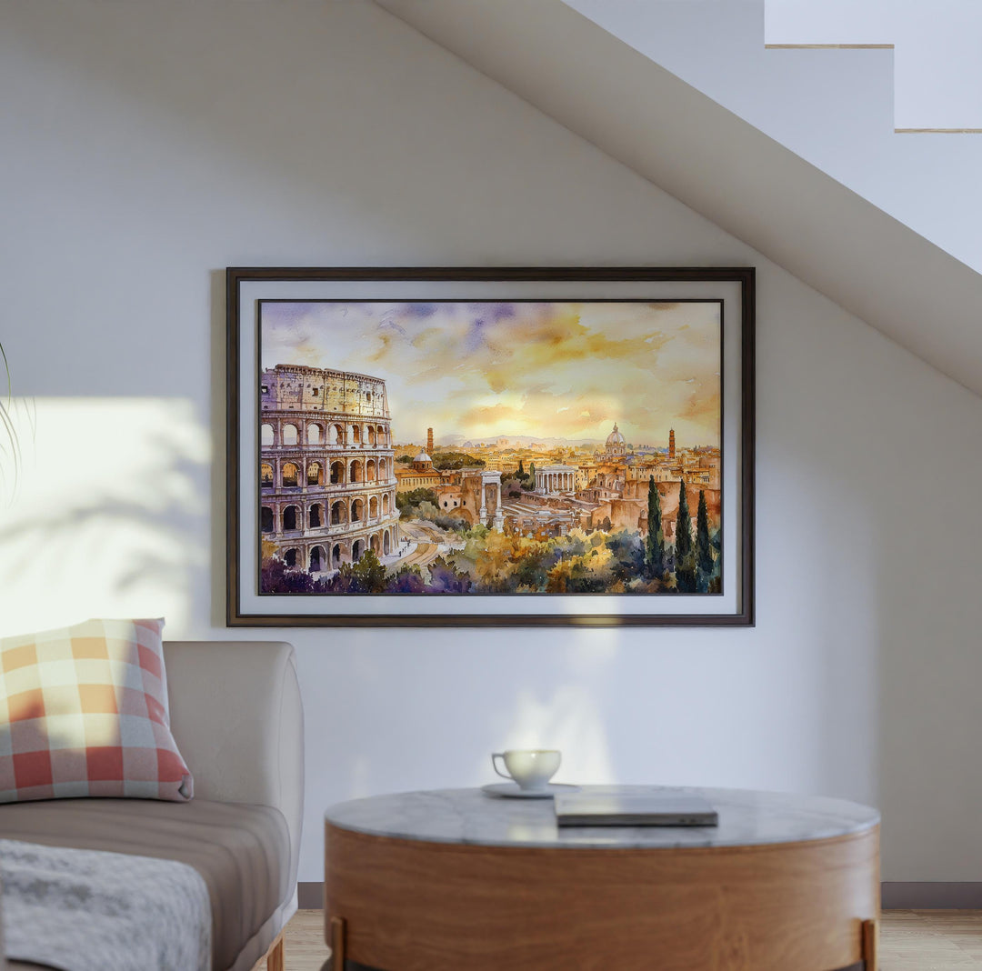 Rome Watercolor Poster Landscape Wall Art Rome Wall Hanging Home Décor Rome Gift Art Lovers Italy Wall Art