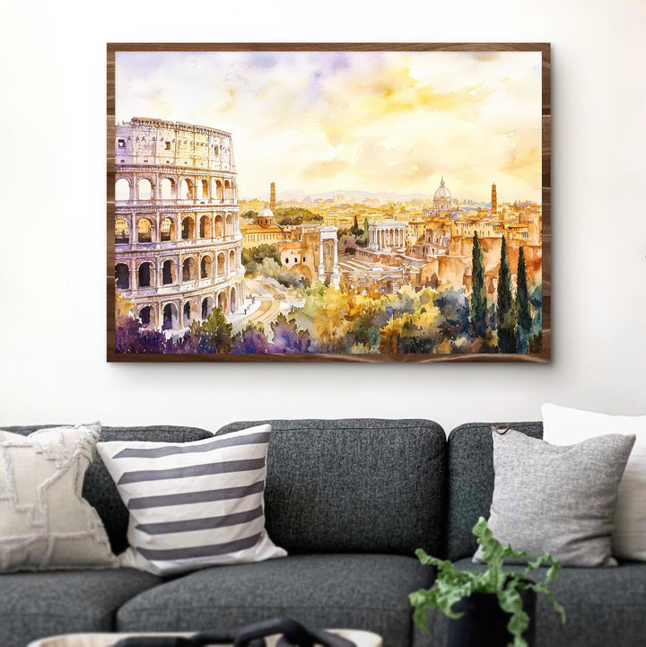 Rome Watercolor Poster Landscape Wall Art Rome Wall Hanging Home Décor Rome Gift Art Lovers Italy Wall Art