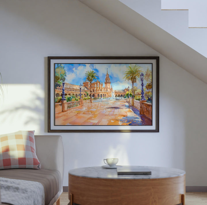 Seville Watercolor Poster Landscape Wall Art Seville Wall Hanging Home Décor Seville Gift Art Lovers Spain Wall Art