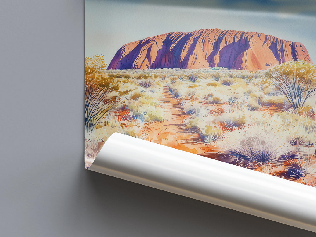 Uluru watercolor poster Wall Art Uluru Wall Hanging Home Décor Uluru Gift Art Lovers Australia Art Lover Gift