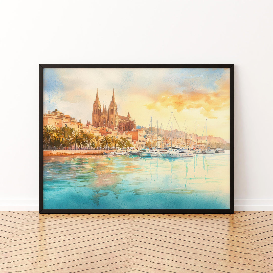 Palma de Mallorca Watercolor Poster Landscape Wall Art Palma de Mallorca Wall Hanging Home Décor Palma de Mallorca Gift Art Lovers Spain