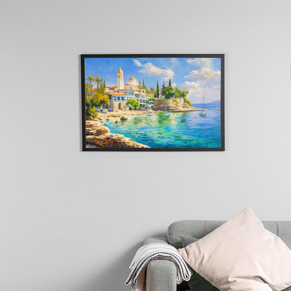 Paphos Watercolor Poster Landscape Wall Art Paphos Wall Hanging Home Décor Paphos Gift Art Lovers Cyprus Wall Art