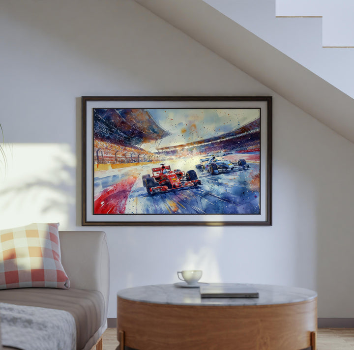 Silverstone Watercolor Poster Landscape Wall Art Silverstone Wall Hanging Home Décor Silverstone Gift Art Lovers United Kingdom Wall Art