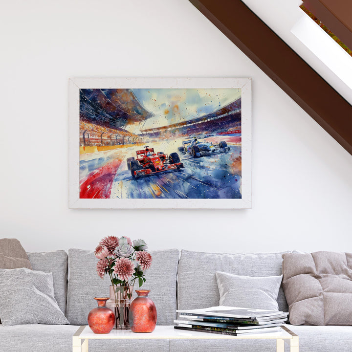 Silverstone Watercolor Poster Landscape Wall Art Silverstone Wall Hanging Home Décor Silverstone Gift Art Lovers United Kingdom Wall Art