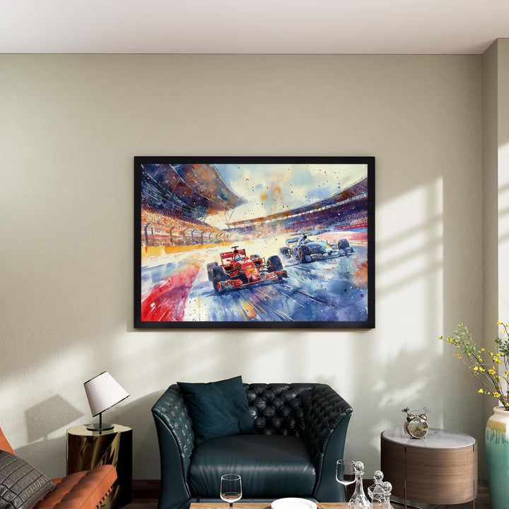 Silverstone Watercolor Poster Landscape Wall Art Silverstone Wall Hanging Home Décor Silverstone Gift Art Lovers United Kingdom Wall Art