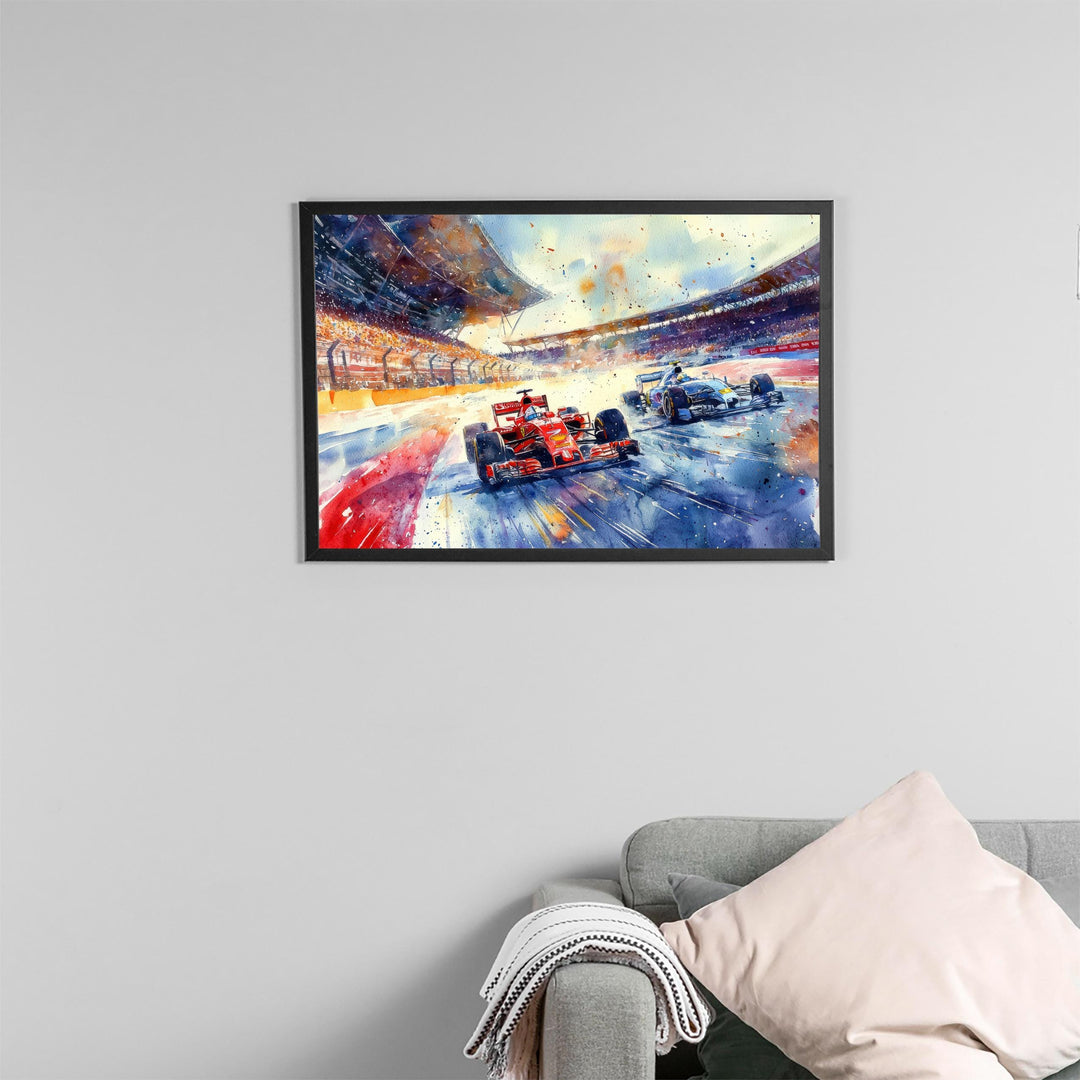 Silverstone Watercolor Poster Landscape Wall Art Silverstone Wall Hanging Home Décor Silverstone Gift Art Lovers United Kingdom Wall Art