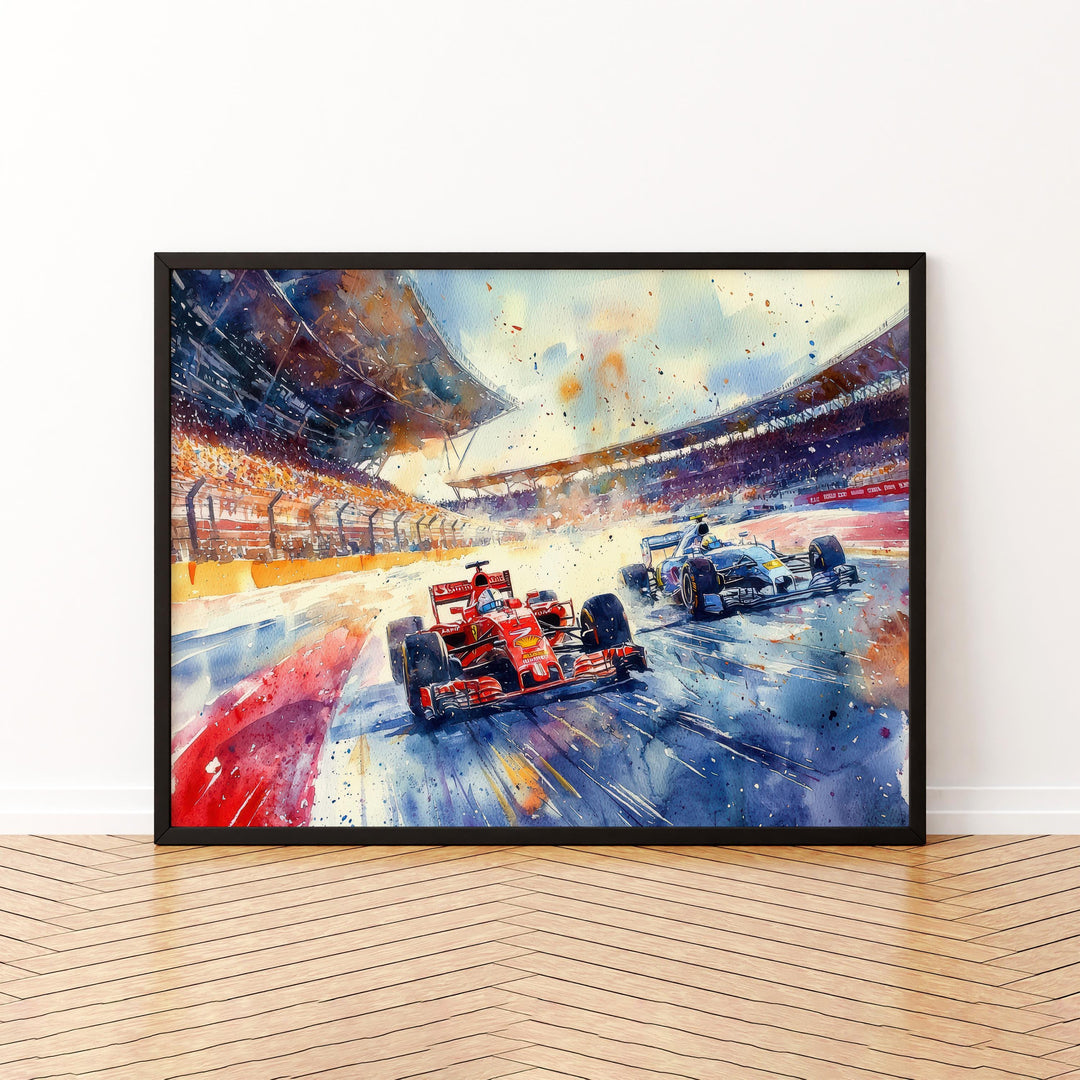 Silverstone Watercolor Poster Landscape Wall Art Silverstone Wall Hanging Home Décor Silverstone Gift Art Lovers United Kingdom Wall Art
