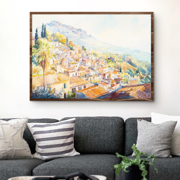 Taormina Watercolor Poster Landscape Wall Art Taormina Wall Hanging Home Décor Taormina Gift Art Lovers Italy Wall Art